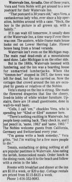 Watervale Inn - Jul 19 1981 Article